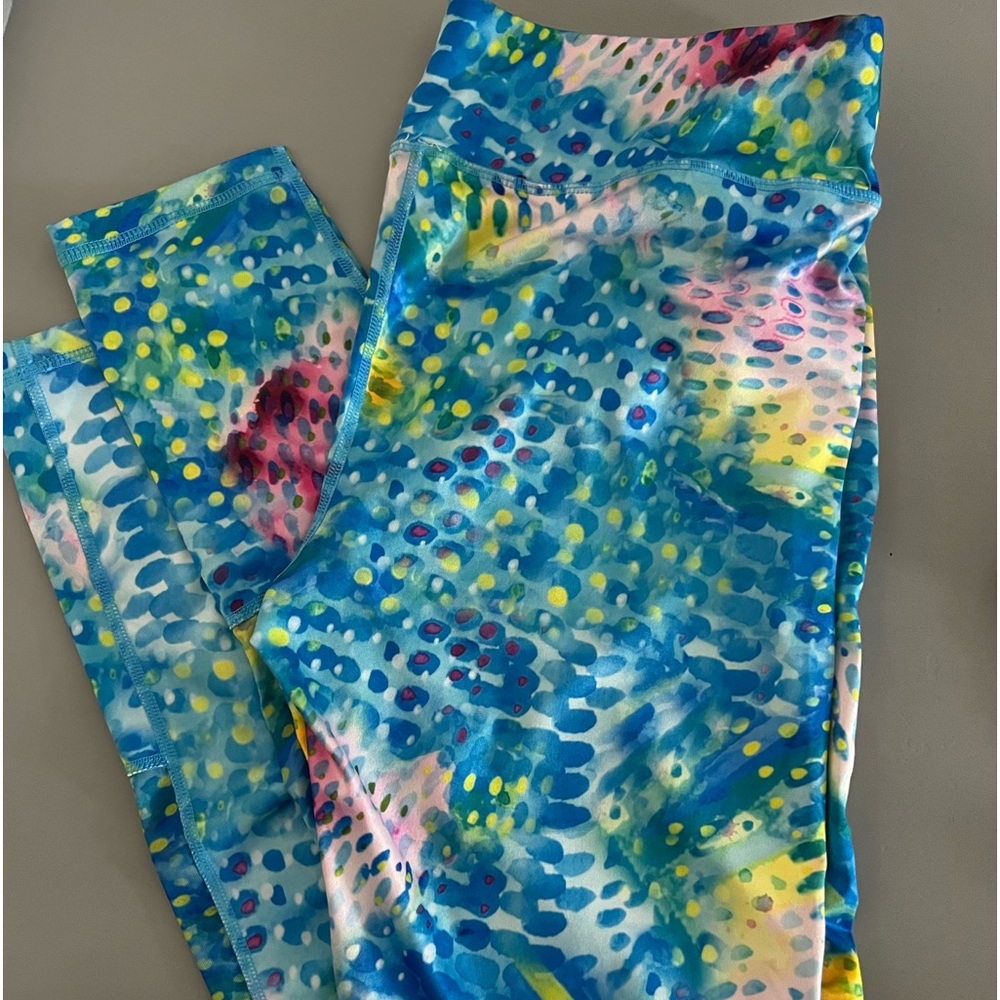 Full length Leggings .SZ M local Florida artist print.